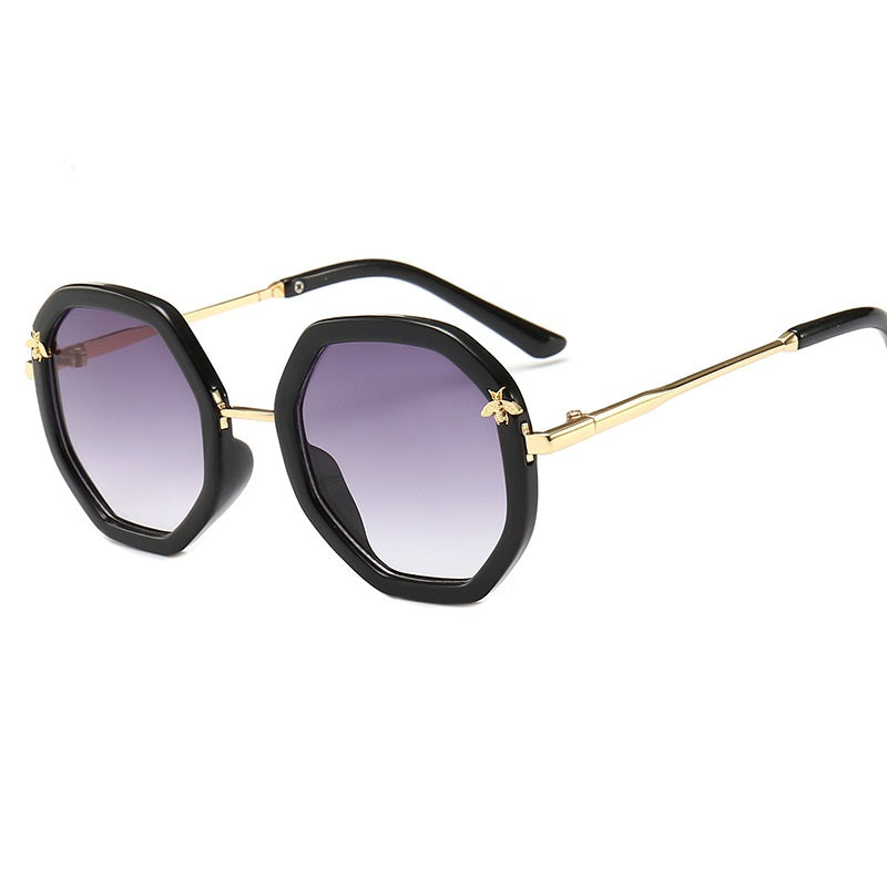 Polygon Metal Bee Children Sunglasses Decorative Lovely Kids Shade Eyewear Chit Irregular Shape Eyeglasses UV400