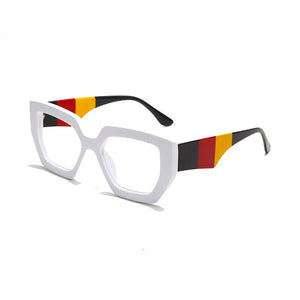 Fashion Polygonal Glasses Frame Women European And American Three-Color Frame Flat Glasses Men's Glasses Can Wear Myopia Glasses