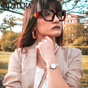 Fashion Polygonal Glasses Frame Women European And American Three-Color Frame Flat Glasses Men's Glasses Can Wear Myopia Glasses