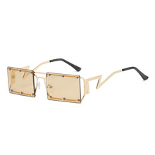 Load image into Gallery viewer, Popular Rimless Small Rectangle Sunglasses Women Men 2023 Shades Alloy Metal Punk Glasses UV400 Eyewear