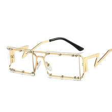 Load image into Gallery viewer, Popular Rimless Small Rectangle Sunglasses Women Men 2023 Shades Alloy Metal Punk Glasses UV400 Eyewear