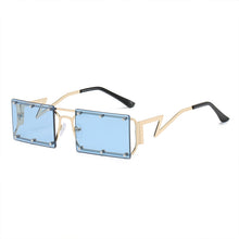 Load image into Gallery viewer, Popular Rimless Small Rectangle Sunglasses Women Men 2023 Shades Alloy Metal Punk Glasses UV400 Eyewear