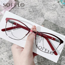 Load image into Gallery viewer, Prescription Eyeglasses Frame Female Myopia Optical Glasses Frame Women Red Stainless Steel Spectacles Frame Brand 2023
