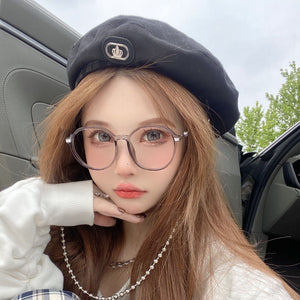 Prescription Frame Ultra Light Retro Round Frame Female  Glasses With Large Face