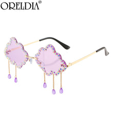 Load image into Gallery viewer, Punk Diamond Sunglasses Women  Rhinestone Sun Glasses Cloud Pendant Eyewear Female Designer Eyeglasses UV400