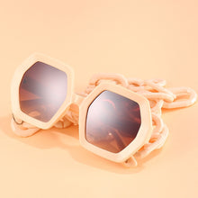 Load image into Gallery viewer, Punk Square Sunglasses Women Vintage Unique Chain Polygon Sun Glasses Female Shades Large Frame UV400 Eyewear H17