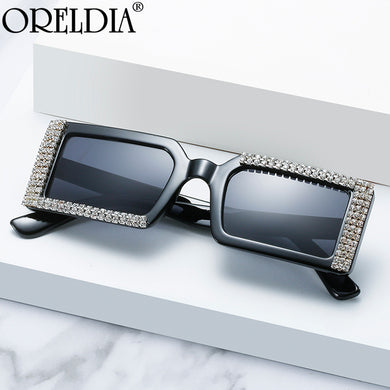 Rectangle Diamond Sunglasses Women Men Transparent Gelly Rhinestone Sun Glasses Female Brand Designer Eyewear UV400