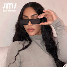 Load image into Gallery viewer, Rectangle Small Sunglasses Women  Brand Mirror Silver Black Clear Lens One Piece Punk Men Gafas Shades UV400