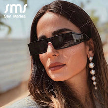 Load image into Gallery viewer, Rectangle Small Sunglasses Women  Brand Mirror Silver Black Clear Lens One Piece Punk Men Gafas Shades UV400