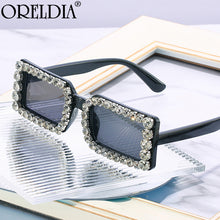 Load image into Gallery viewer, Rectangle Sunglasses Women Diamond Glasses Rhinestone Eyewear  Designer Eyewear UV400 Black Shades Eyeglasses