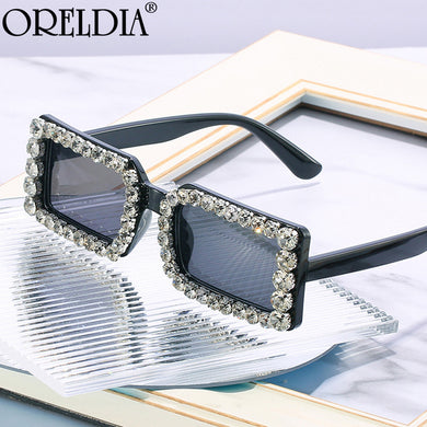 Rectangle Sunglasses Women Diamond Glasses Rhinestone Eyewear  Designer Eyewear UV400 Black Shades Eyeglasses