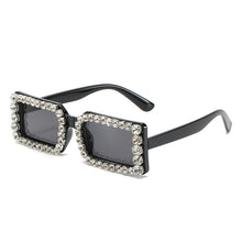 Load image into Gallery viewer, Rectangle Sunglasses Women Diamond Glasses Rhinestone Eyewear  Designer Eyewear UV400 Black Shades Eyeglasses