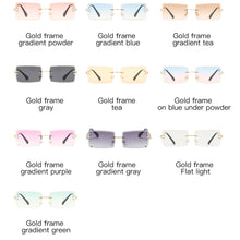 Load image into Gallery viewer, Fashion Rectangle Sunglasses Women   Brand Designer Rimless Square Sun Glasses Ladies Luxury Brand Gradient Shades