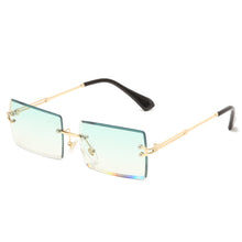 Load image into Gallery viewer, Fashion Rectangle Sunglasses Women   Brand Designer Rimless Square Sun Glasses Ladies Luxury Brand Gradient Shades