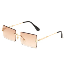 Load image into Gallery viewer, Fashion Rectangle Sunglasses Women   Brand Designer Rimless Square Sun Glasses Ladies Luxury Brand Gradient Shades