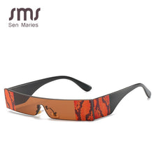 Load image into Gallery viewer, Rectangle Sunglasses Women 2023  Brand One Piece PU Leather Goggle Sunglasses Man Vintage Small Square Sun Glasses