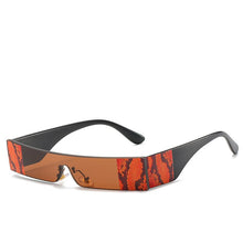 Load image into Gallery viewer, Rectangle Sunglasses Women 2023  Brand One Piece PU Leather Goggle Sunglasses Man Vintage Small Square Sun Glasses
