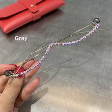 Load image into Gallery viewer, Red Green Gem Eyeglasses Alloy Frame Gem Lensless Chain Pendant Half Frame  Diamond glasses