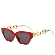 Load image into Gallery viewer, Retro Cat Eye Sunglasses Women  Brand Designer Small Frame Travel Metal Chain Trendy Sun Glasses Shades UV400