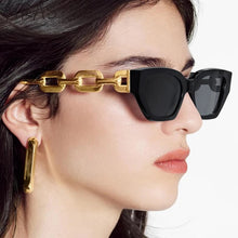 Load image into Gallery viewer, Retro Cat Eye Sunglasses Women  Brand Designer Small Frame Travel Metal Chain Trendy Sun Glasses Shades UV400