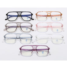 Load image into Gallery viewer, Retro Double Bridge Glasses Frame Women Men Anti Blue Light Eyeglasses Students PC Transparent Spectacles 7 Colors