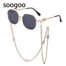 Load image into Gallery viewer, Retro Irregular Chain Sunglasses Women 2023 Vintage  Designer Sun Glasses For Men Lunettes De Soleil Femmes