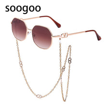 Load image into Gallery viewer, Retro Irregular Chain Sunglasses Women 2023 Vintage  Designer Sun Glasses For Men Lunettes De Soleil Femmes