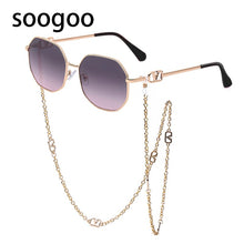 Load image into Gallery viewer, Retro Irregular Chain Sunglasses Women 2023 Vintage  Designer Sun Glasses For Men Lunettes De Soleil Femmes