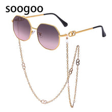 Load image into Gallery viewer, Retro Irregular Chain Sunglasses Women 2023 Vintage  Designer Sun Glasses For Men Lunettes De Soleil Femmes