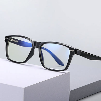 Retro  Plastic Frame Glasses Full Rim Anti-Blue Ray Myopia Spectacles with Spring Hinges Unisex
