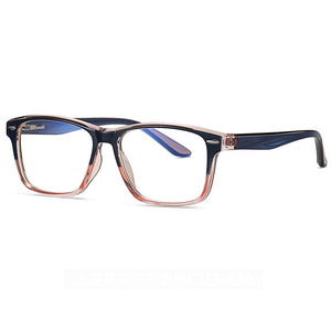 Retro  Plastic Frame Glasses Full Rim Anti-Blue Ray Myopia Spectacles with Spring Hinges Unisex