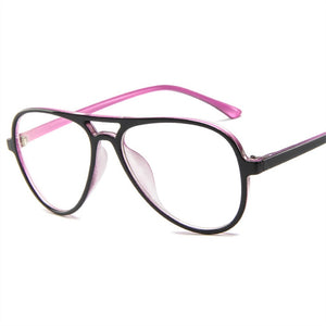 Retro Pilot Glasses Frame Women Men Oversized Spectacles Frames Clear Lens Transparent Fake Eyeglasses