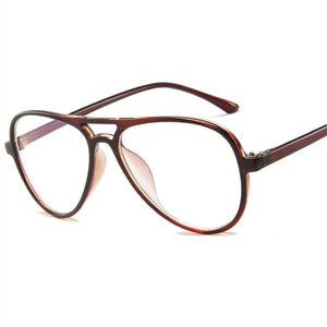 Retro Pilot Glasses Frame Women Men Oversized Spectacles Frames Clear Lens Transparent Fake Eyeglasses