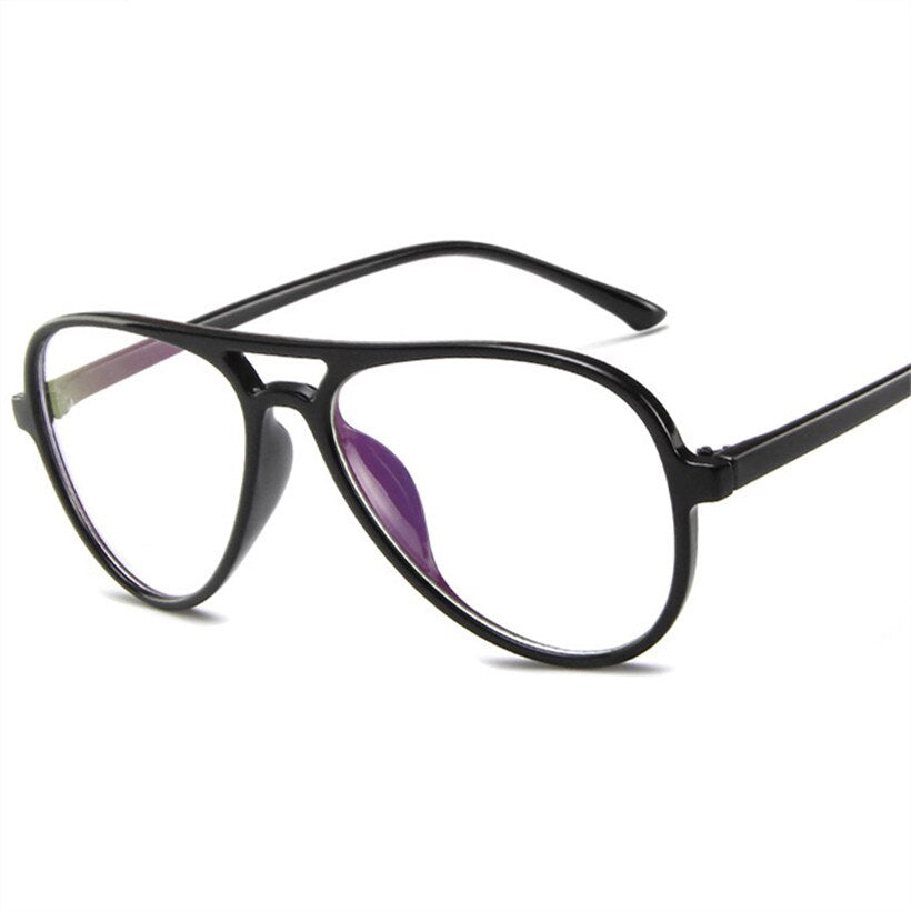Retro Pilot Glasses Frame Women Men Oversized Spectacles Frames Clear Lens Transparent Fake Eyeglasses