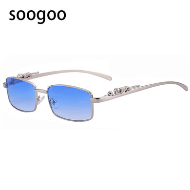 Retro Rectangle Pink Sunglasses For Men Seiko Carving Leopard Sun Glasses Women  Brand Designer Eyewear