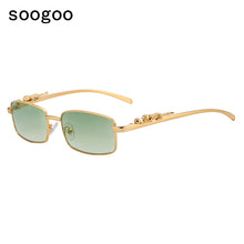 Load image into Gallery viewer, Retro Rectangle Pink Sunglasses For Men Seiko Carving Leopard Sun Glasses Women  Brand Designer Eyewear
