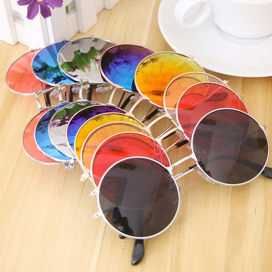Retro Round Sunglasses Ladies European And American Trend Eyewear Metal Frame Jelly Glasses