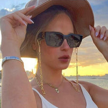 Load image into Gallery viewer, Retro Square Sunglasses Women Men  Brand Designer Popular Travel Stripe Frame Sun Glasses Shades UV400 Eyewear