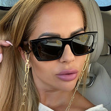 Load image into Gallery viewer, Retro Square Sunglasses Women Men  Brand Designer Popular Travel Stripe Frame Sun Glasses Shades UV400 Eyewear