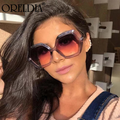 Retro Sunglasses Ladies Hexagon Big Frame Sunglasses Famous Designer Brand Glasses 2023 Latest Sunglasses UV400