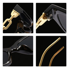 Load image into Gallery viewer, Retro Women Cat Eye Sunglasses Small Frame  Designer Metal Chain Legs Vintage Punk Driving Sun Glasses UV400
