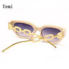 Load image into Gallery viewer, Retro Women Cat Eye Sunglasses Small Frame  Designer Metal Chain Legs Vintage Punk Driving Sun Glasses UV400