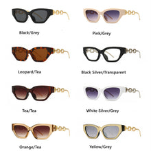 Load image into Gallery viewer, Retro Women Cat Eye Sunglasses Small Frame  Designer Metal Chain Legs Vintage Punk Driving Sun Glasses UV400