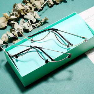 Rhinestone Glasses Frame Alloy Diamond Sunglasses Half Frame Glasses Women 2023  Crystal Water Drop Decoration