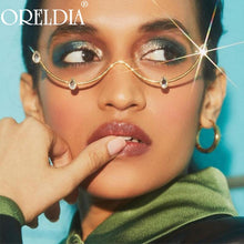 Load image into Gallery viewer, Rhinestone Glasses Frame Alloy Diamond Sunglasses Half Frame Glasses Women 2023  Crystal Water Drop Decoration