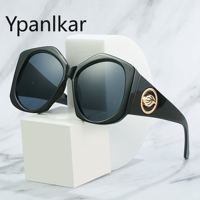 Rhombus Sunglasses Women Big Frame Sunglass Vintage Sun Glass Men  Brand Design Eyewear UV400 Gradient Shades