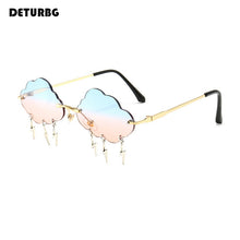 Load image into Gallery viewer, Fashion Rimless Cloud Shape Sunglasses with Lightning Pendant Women Luxury Funny Sun Glasses Shades UV400 Brand Designer SG028