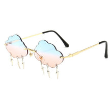 Load image into Gallery viewer, Fashion Rimless Cloud Shape Sunglasses with Lightning Pendant Women Luxury Funny Sun Glasses Shades UV400 Brand Designer SG028