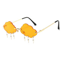 Load image into Gallery viewer, Fashion Rimless Cloud Shape Sunglasses with Lightning Pendant Women Luxury Funny Sun Glasses Shades UV400 Brand Designer SG028