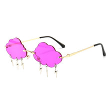 Load image into Gallery viewer, Fashion Rimless Cloud Shape Sunglasses with Lightning Pendant Women Luxury Funny Sun Glasses Shades UV400 Brand Designer SG028